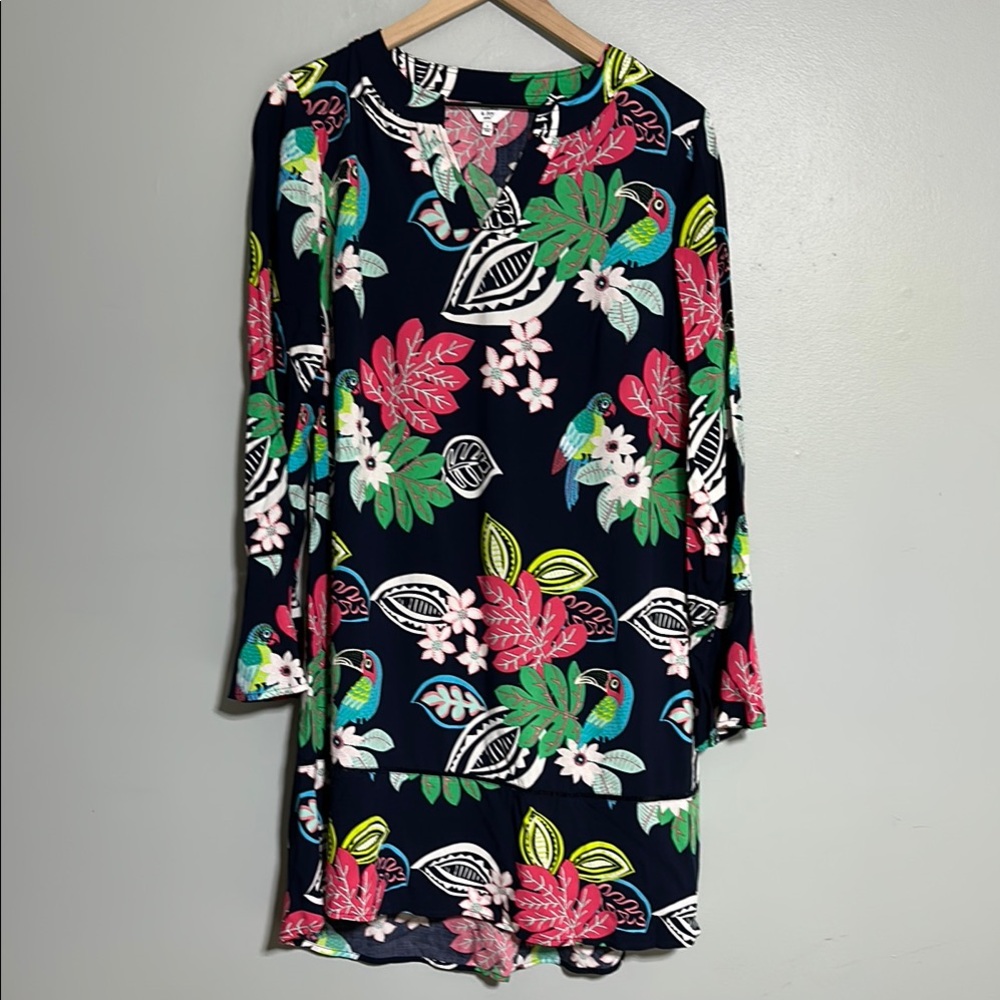 Crown & Ivy Pink and Green Bell Sleeve Sundress NWT